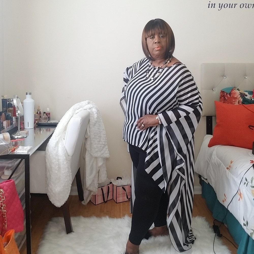 GENTLY USED Pluse Size sheer striped coverall.